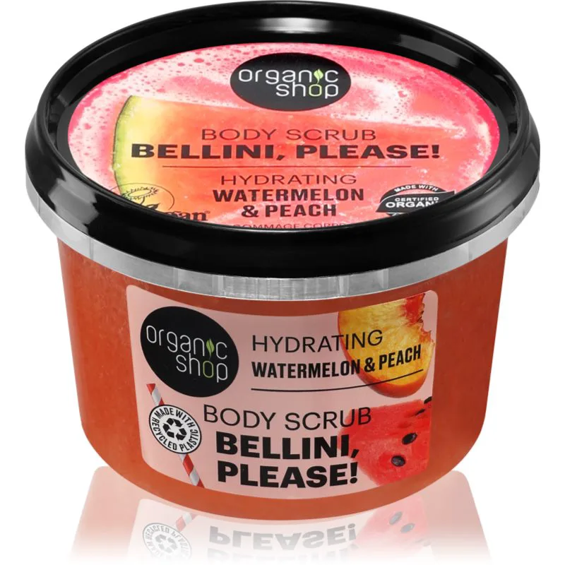 Organic Shop Bellini, please! ενυδατική απολέπιση σώματος αρώματα watermelon & peach 250 ml