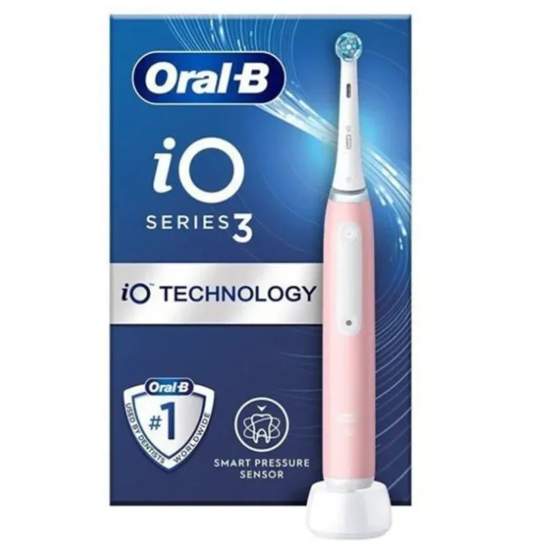 Oral-B IO Series 3 Επαναφορτιζόμενη Οδοντόβουρτσα Με Αισθητήρα Πίεσης Ροζ 1τεμ