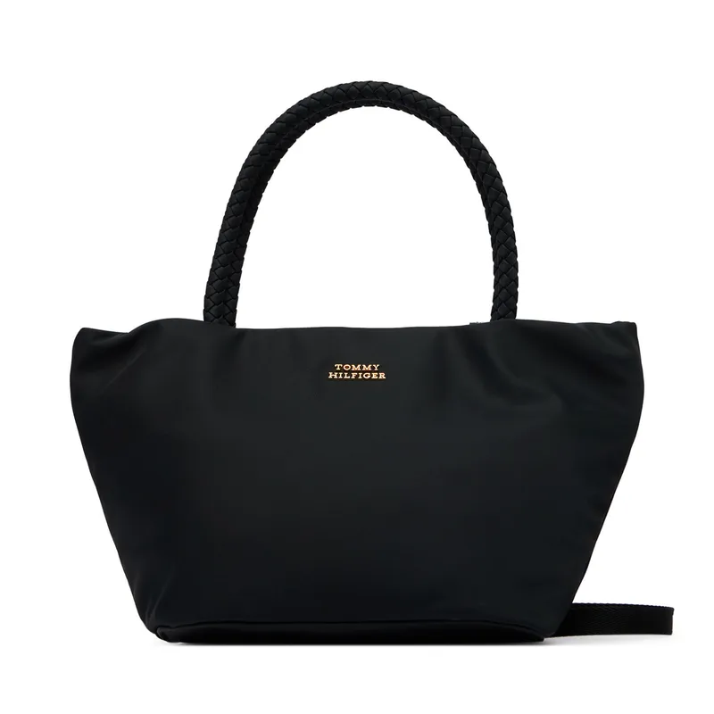 Τσάντα Tommy Hilfiger Th Marina Bucket Nylon AW0AW18831 Μαύρο