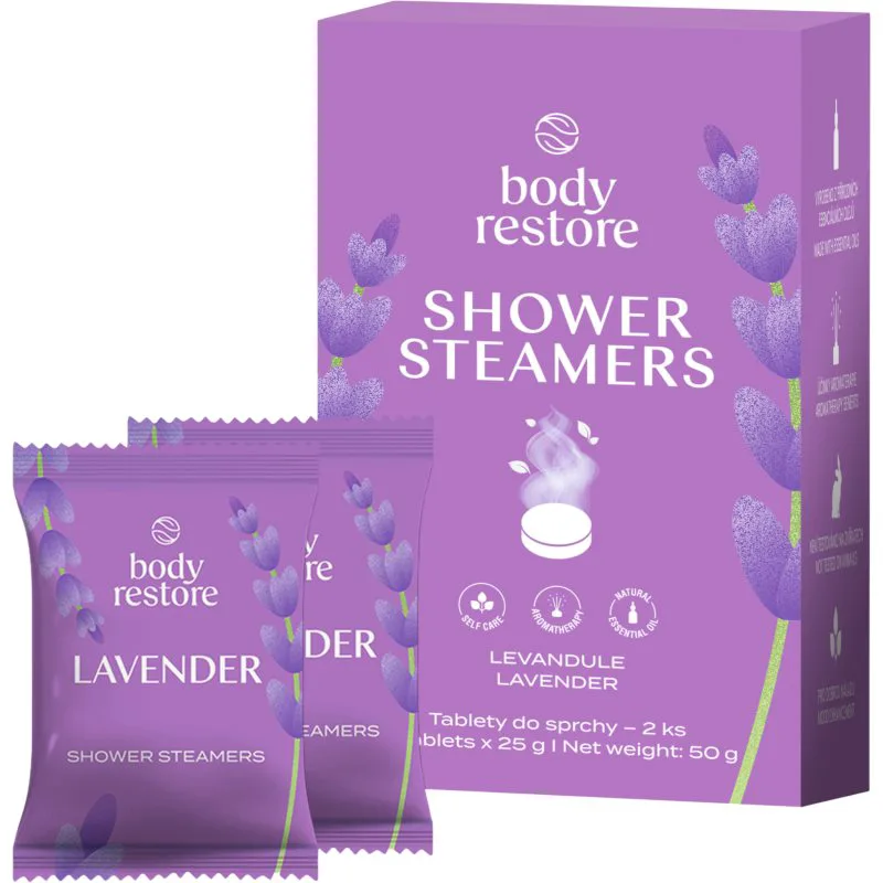 Body Restore Lavender Shower Steamers ταμπλέτες ντους με άρωμα λεβάντας 2x25 γρ