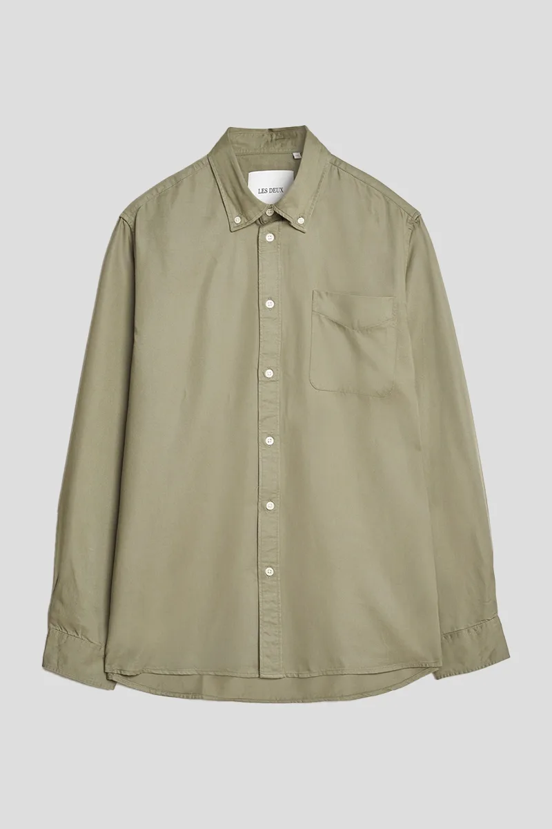 LES DEUX Ανδρικό Πράσινο Kent Tencel Shirt Lichen