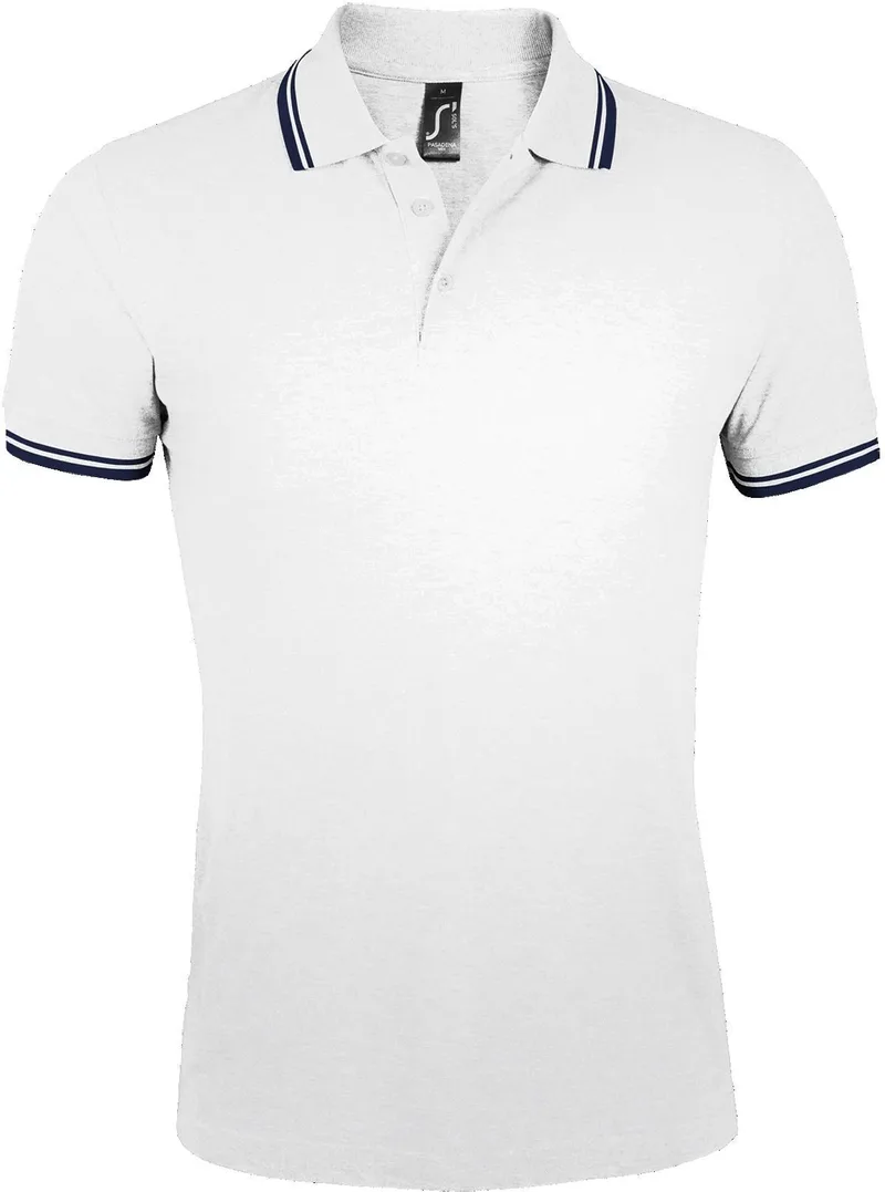 Ανδρικό πόλο πικέ Pasadena Men SOLS 00577 White/Navy