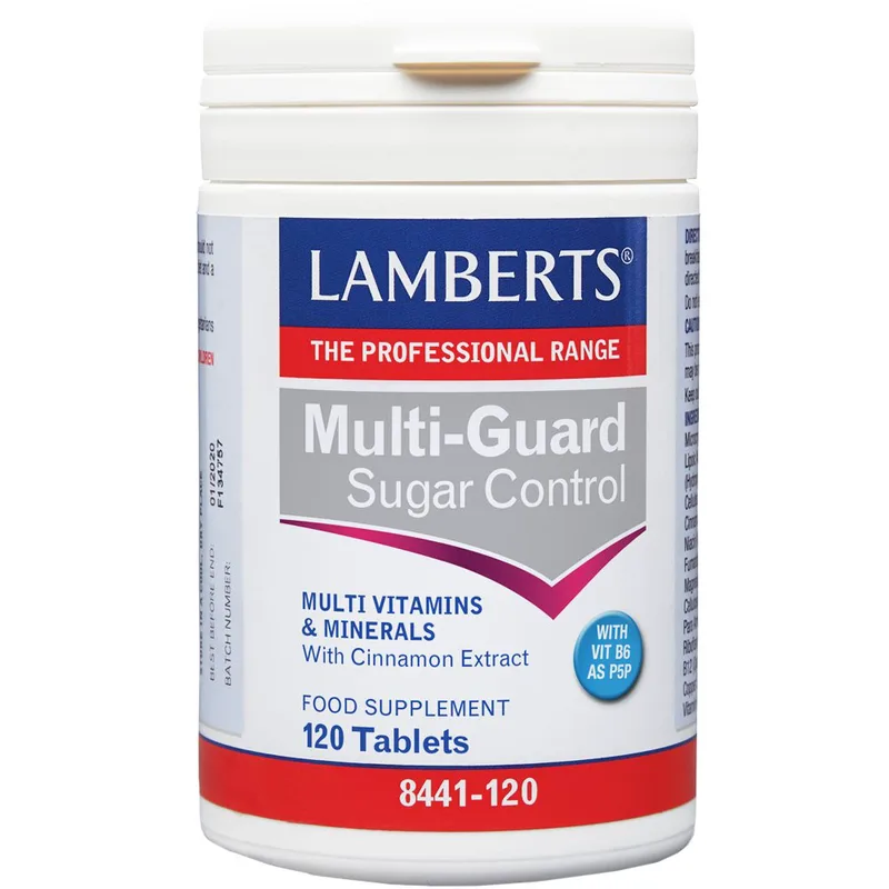 Lamberts Multi-Guard Control Συμπλήρωμα Διατροφής Πολυβιταμινών & Μετάλλων με Εκχύλισμα Κανέλας για τον Έλεγχο των Μεταβολικών Ρυθμών Παραγωγής Ενέργειας Μετά τα Γεύματα & Ρύθμιση των Επιπέδων Γλυκόζης στο Αίμα 120tabs
