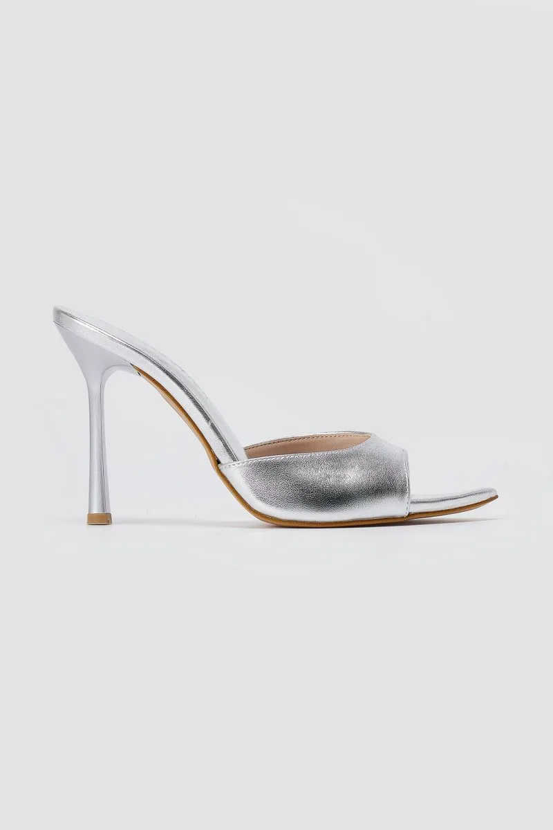 TFP Stiletto Mules - 907 - Silver Metallic