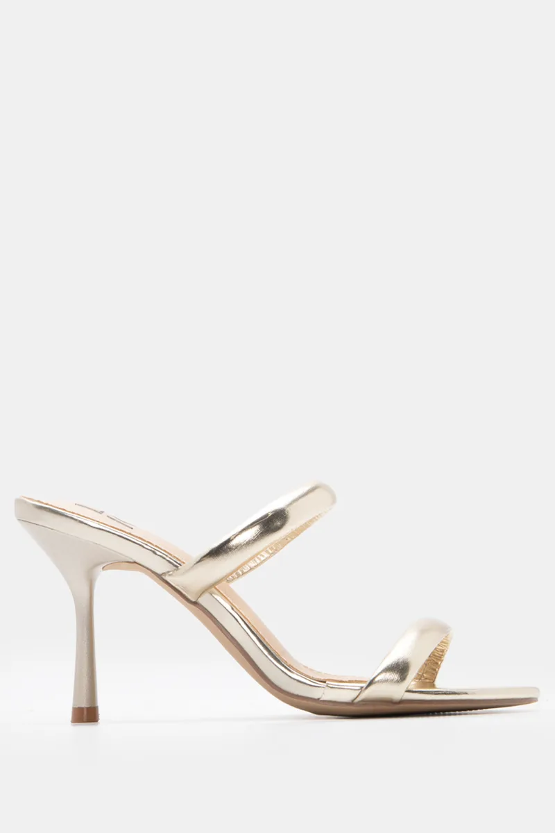 LUIGI DESIGN - Mules με Διπλά Λουράκια - Χρυσό