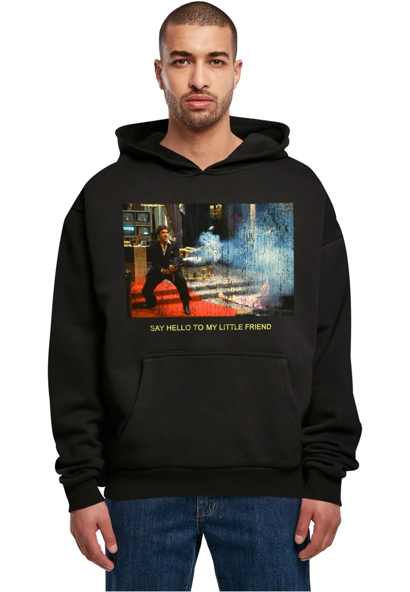 Scarface Little Friend Ultraheavy Oversize Hoodie Mister Tee MT2553 Black
