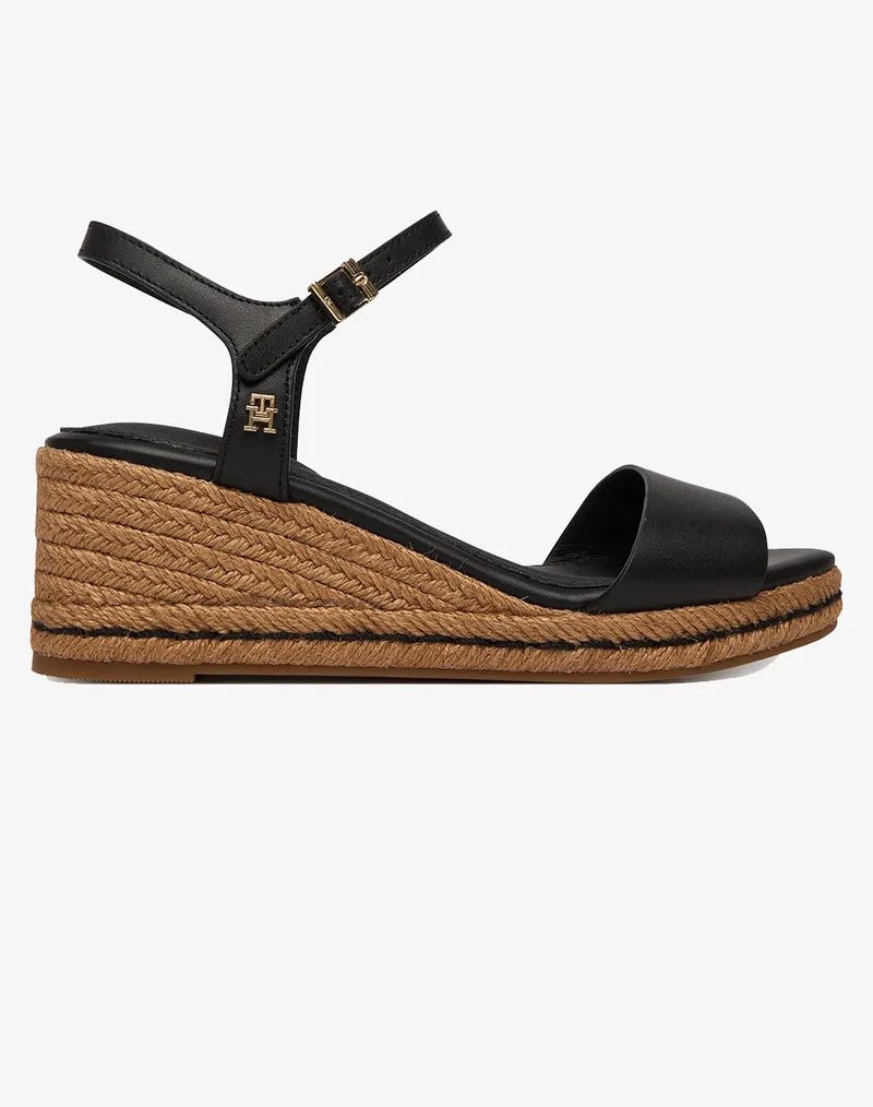 TOMMY HILFIGER MID WEDGE ESPAD LEATHER FW0FW09340-BDS Black