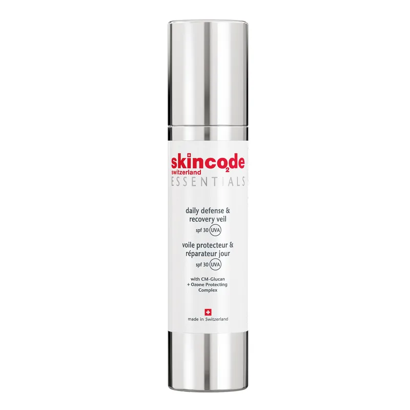 Skincode Essentials Daily Defense & Recovery Veil Spf30 Ενυδατική Κρέμα Προσώπου για Ματ Αποτέλεσμα με Αντηλιακή Προστασία, 50ml