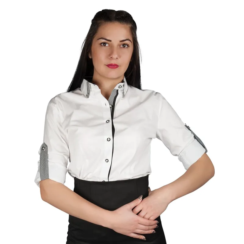 Γυναικείο μακρυμάνικο πουκάμισο ALBERTA BEUNIQUE 08000385 White
