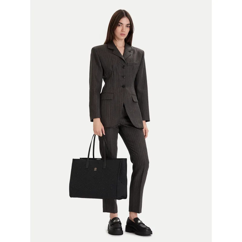 Τσάντα Tommy Hilfiger Th City Tote Mono Nylon AW0AW18163 Μαύρο