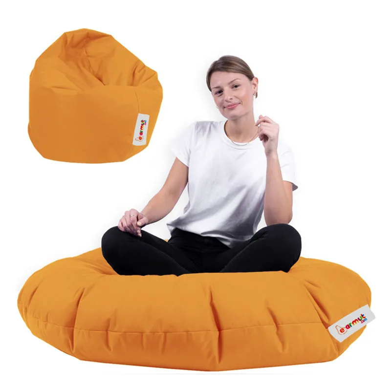 Πουφ Πολυθρόνα Κήπου Iyzi 100 Cushion Pouf - Πορτοκαλί 248Frn1295 (Φ100x100)