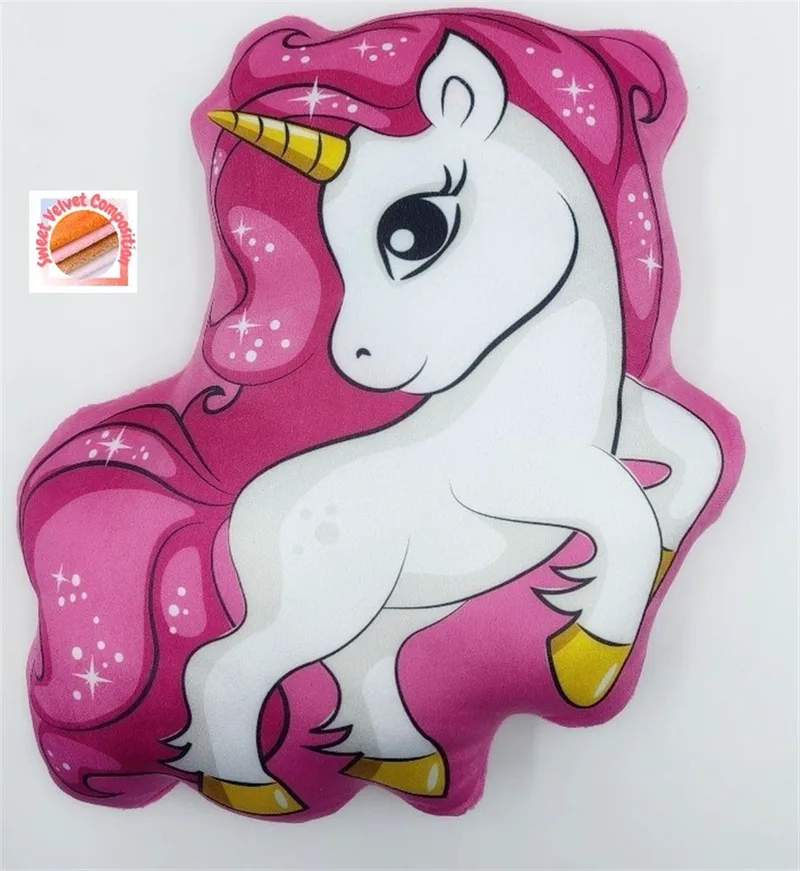 Διακοσμητικό Μαξιλάρι 3D Velboa 35εκ. Unicorn 06 Ροζ DimCol