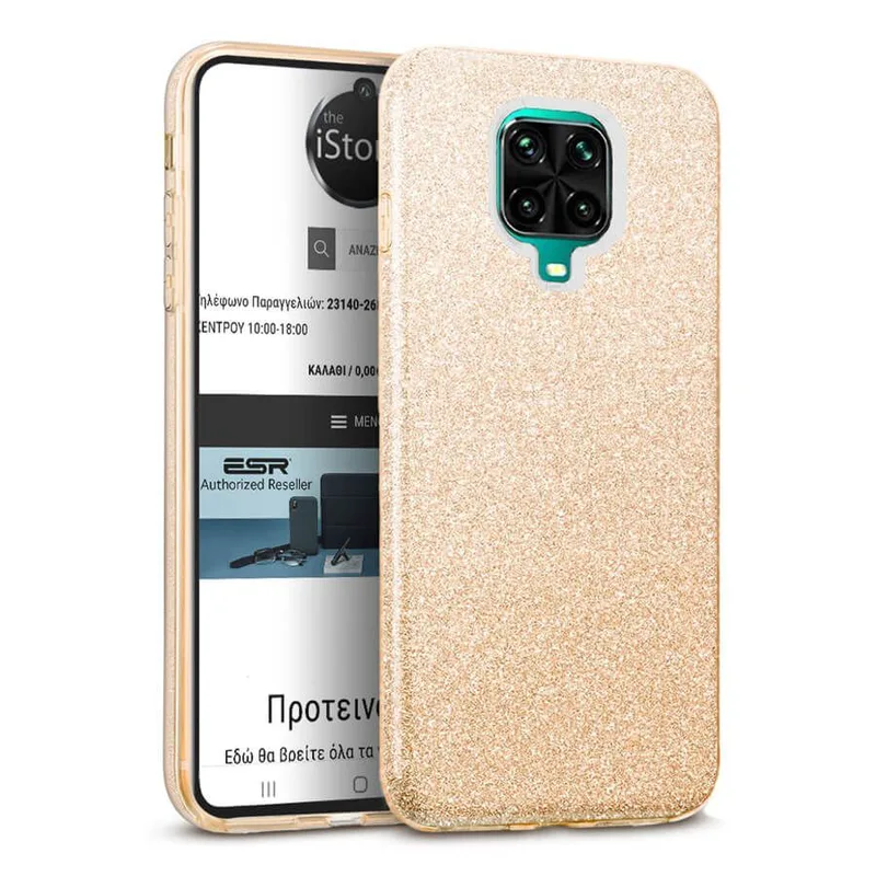 Hybrid Strass Χρυσό Case Xiaomi Redmi Note 9s / 9 Pro / 9 Pro Max