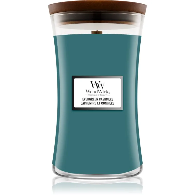 Woodwick Evergreen Cashmere αρωματικό κερί 610 γρ