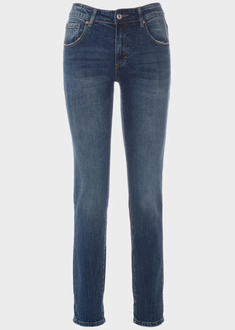 Γυναικείο jean mom fit ψηλόμεσο JEAN