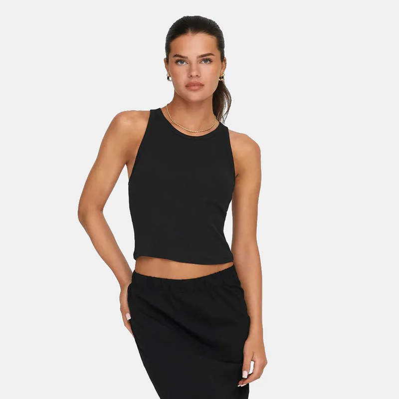 Only Onlvelma Rib Γυναικείο Αμάνικο T-Shirt (9000219518_1469)