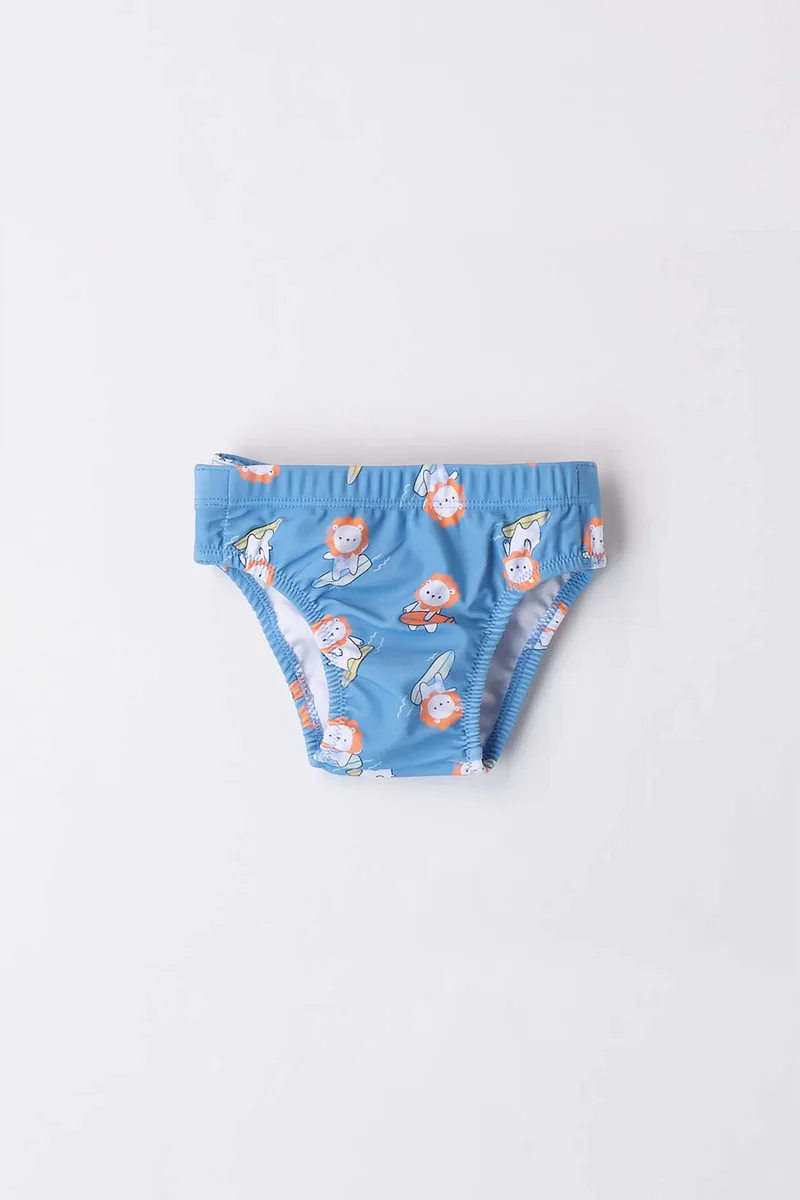 iDO βρεφικό μαγιό σλιπ με lion print - 4.8913/00 Μπλε Ανοιχτό