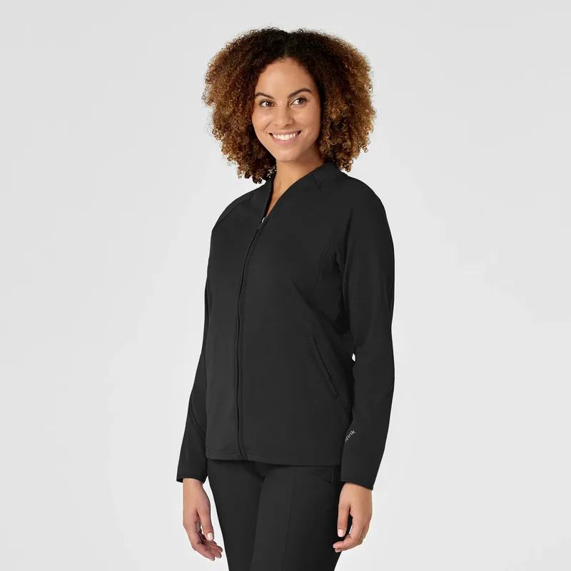 Γυναικεία Ιατρική Ζακέτα Fleece Wonderwink 8209 Full Zip | Black