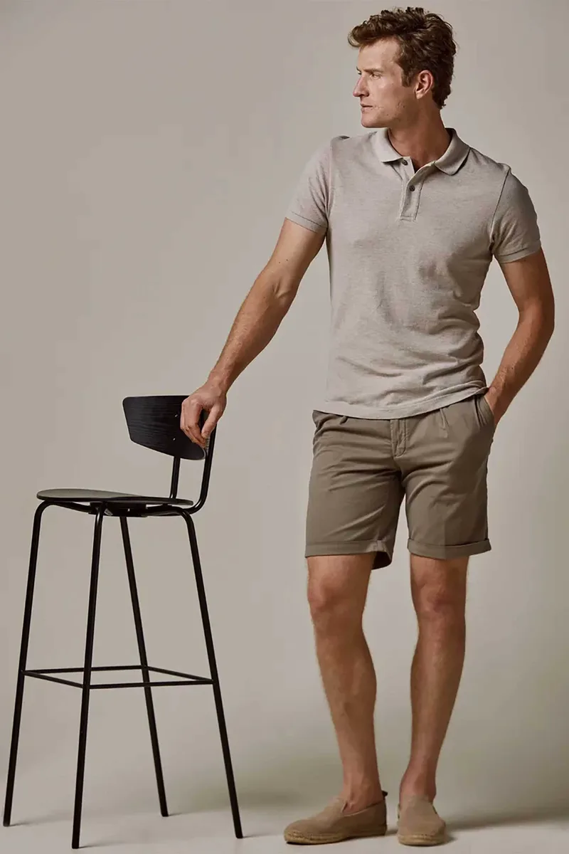 Profuomo ανδρική κοντομάνικη μπλούζα πόλο πικέ Regular Fit - PPXD10019C Μπεζ