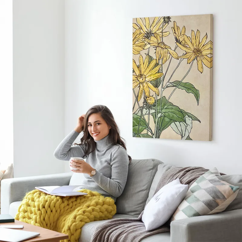 Πινακας σε καμβά WATERCOLOR SUNFLOWERS