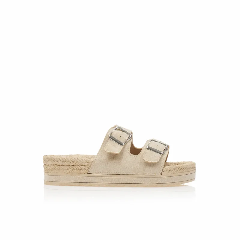 Εσπαντρίγιες TSOUKALAS flatforms μπεζ σουέτ ΜΠΕΖ