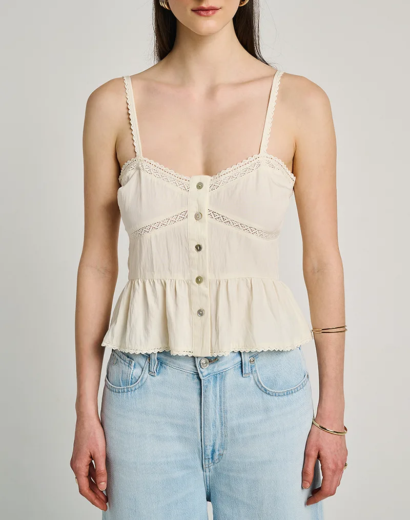 STAFF Luisa Sleeveless Top 75%Rayon 25%Nylon 63-412.055-Ν0024 OffWhite