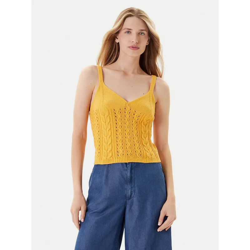United Colors Of Benetton Τοπ 101TDH01B Κίτρινο Slim Fit