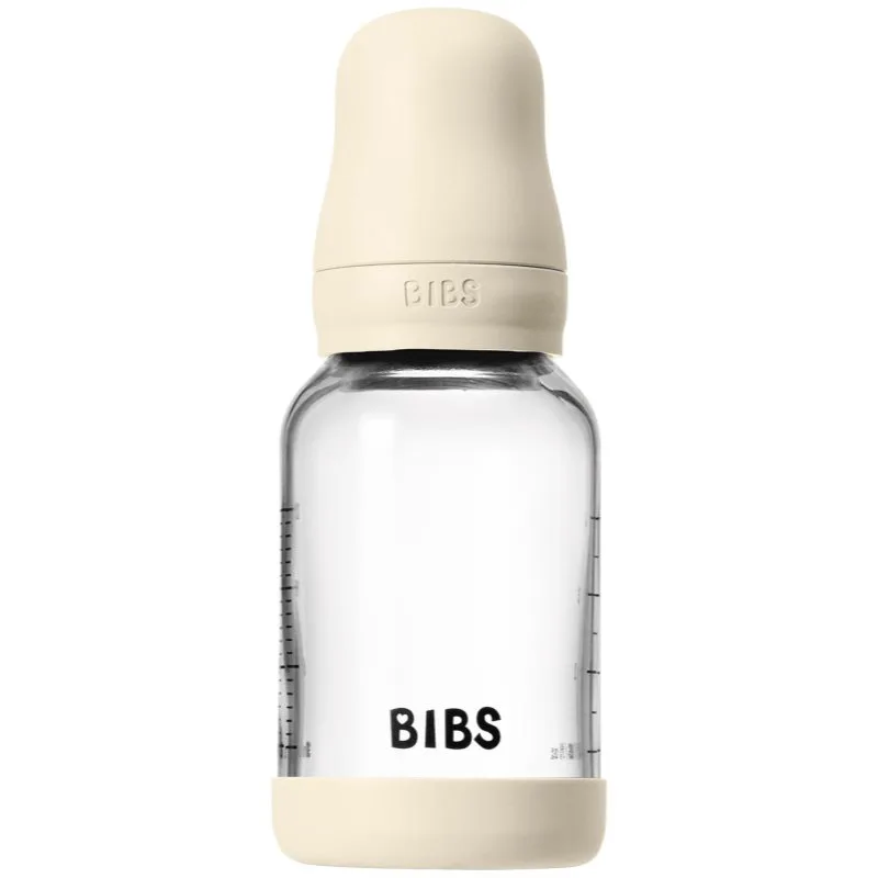 BIBS Baby Glass Bottle Round Latex μπιμπερό κατά των κολικών Ivory 120 ml