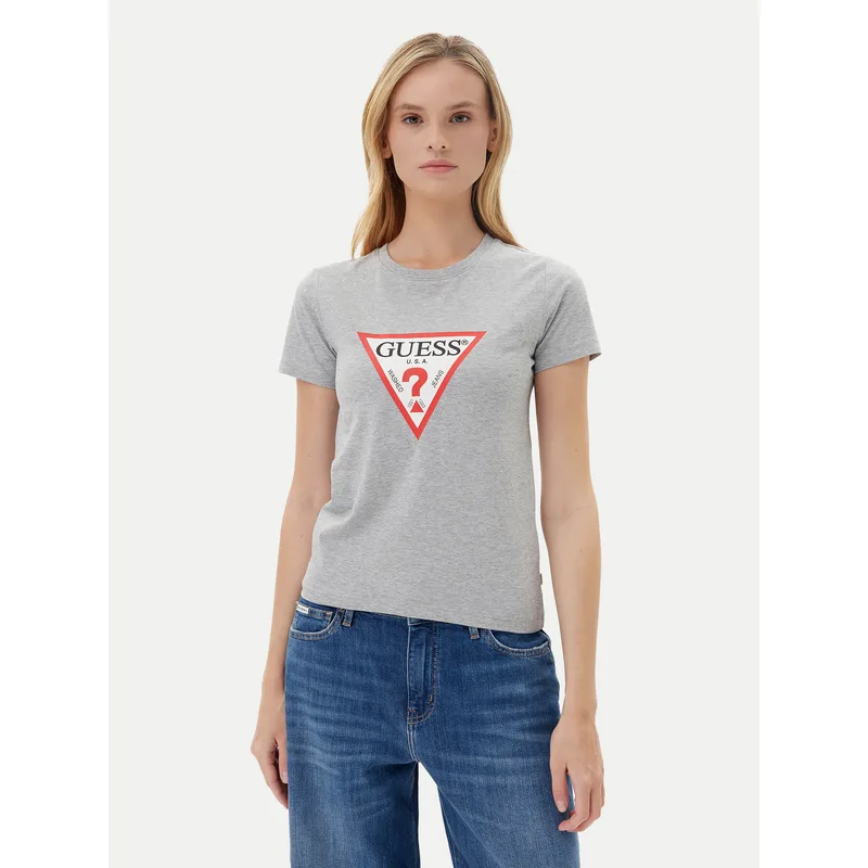 Guess Jeans T-Shirt W4YI04 J1314 Γκρι Slim Fit