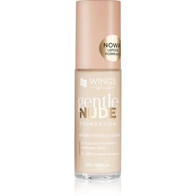 AA Wings of Color Gentle Nude Foundation υγρό μεικ απ με ενυδατικό αποτέλεσμα απόχρωση 402 Vanilla 30 ml