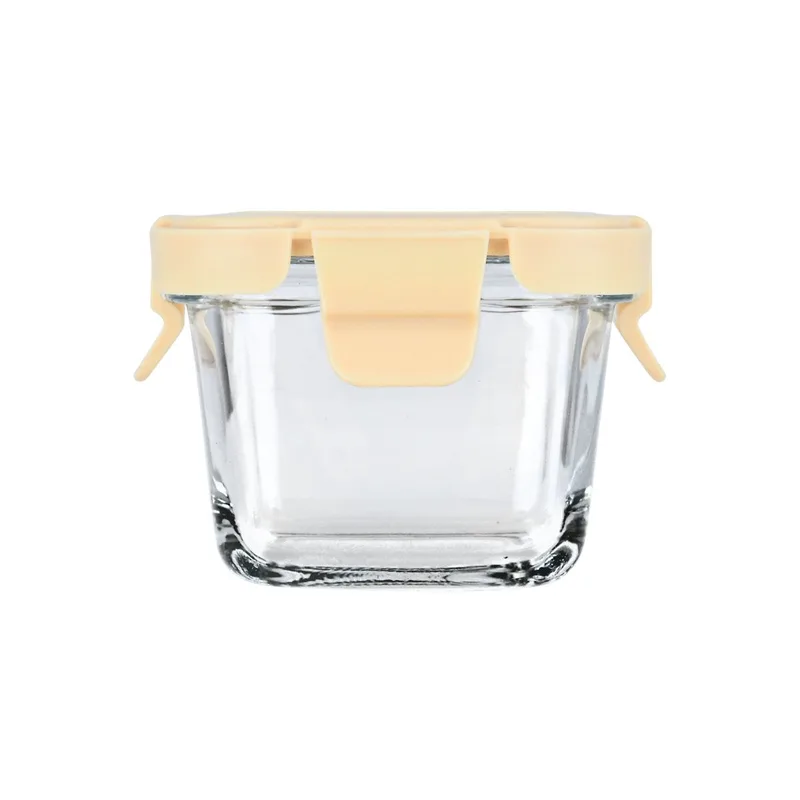 Estia Φαγητοδοχείο Click&Seal Γυάλινο 160Ml 9.2X9.2X6.3Cm Με Καπάκι Πλαστικό Ivory