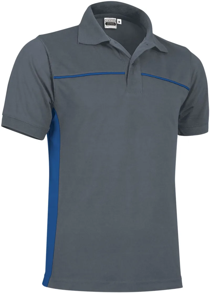 Κοντομάνικο Polo Shirt THUNDER Valento POVATHUGY Cement Grey-Royal Blue