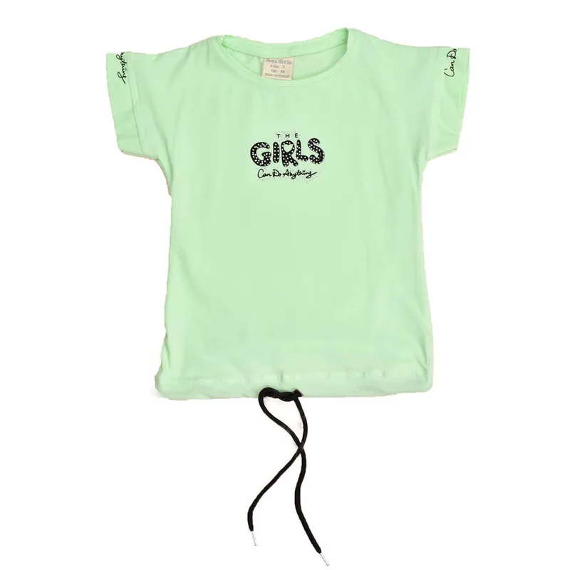 Παιδική μπλούζα με τύπωμα και στρας GIRLS Φυστικί 16379