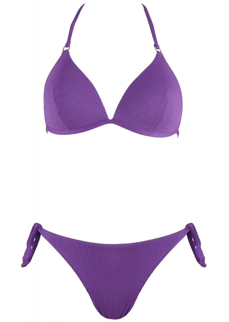 Σέτ μαγιό τρίγωνο σταθερή ενίσχυση bikini δετό παρτό. Καλύπτει B & C Cup. ΜΩΒ