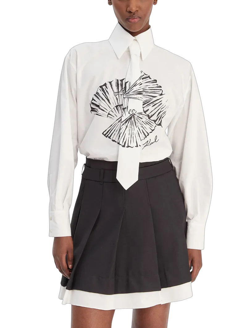 Γυναικείο Πουκάμισο Λευκό Karl Lagerfeld B1W11002-100 WHITE