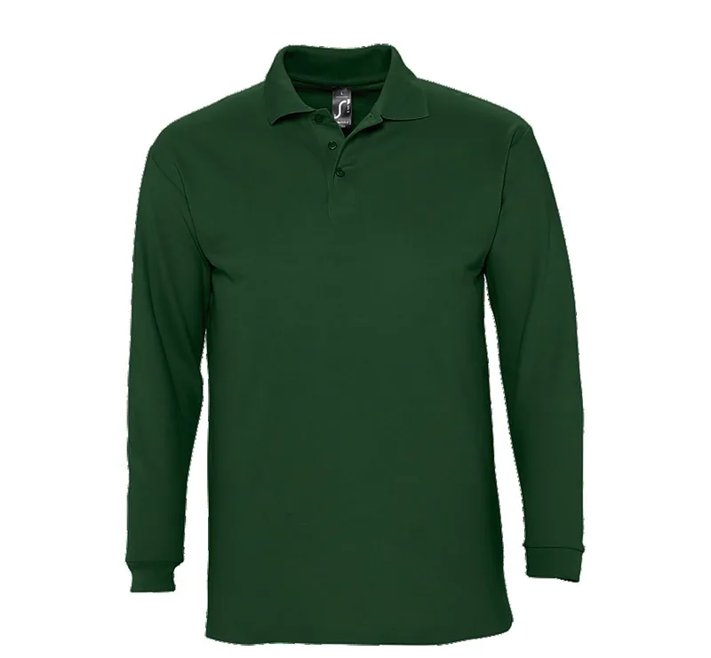 Ανδρική Μπλούζα Polo 11353 SOL'S Winter II Μακρυμάνικη Πικέ Golf Green