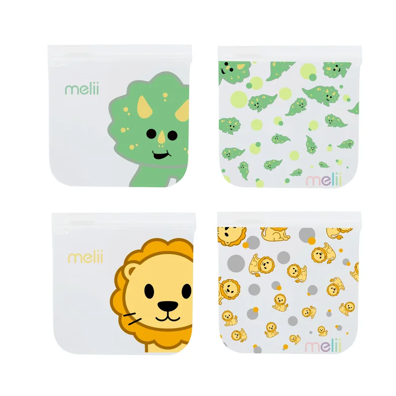 Melii Lion/Dino Snack Bags - Επαναχρησιμοποιούμενα Τσαντάκια
