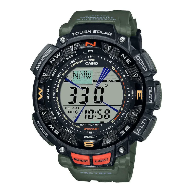 CASIO Protrek Chronograph Khaki Rubber Strap PRG-240-3ER
