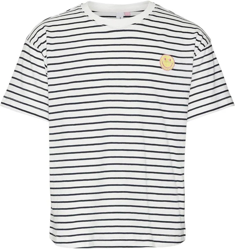 T-SHIRT VERO MODA 10306151 VMLEILA ΛΕΥΚΟ/ΣΚΟΥΡΟ ΜΠΛΕ (122-128 CM)-(7-8 ΕΤΩΝ)