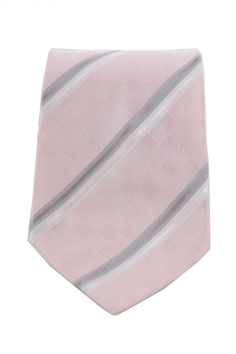 GIORGIO ARMANI ΓΡΑΒΑΤΑ 9,5CM ΡΙΓΕ ΓΚΡΙ-ΡΟΖ