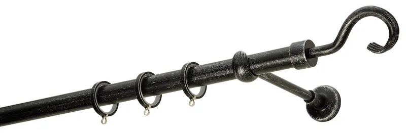 Κουρτινόβεργα Zogometal Rustique Collection R0450 Μαύρο Πατίνα Ασημί