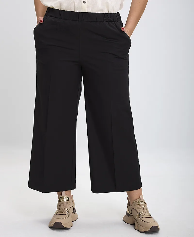 PLUS SIZE - Ζιπ Κιλότ σε Μαύρο