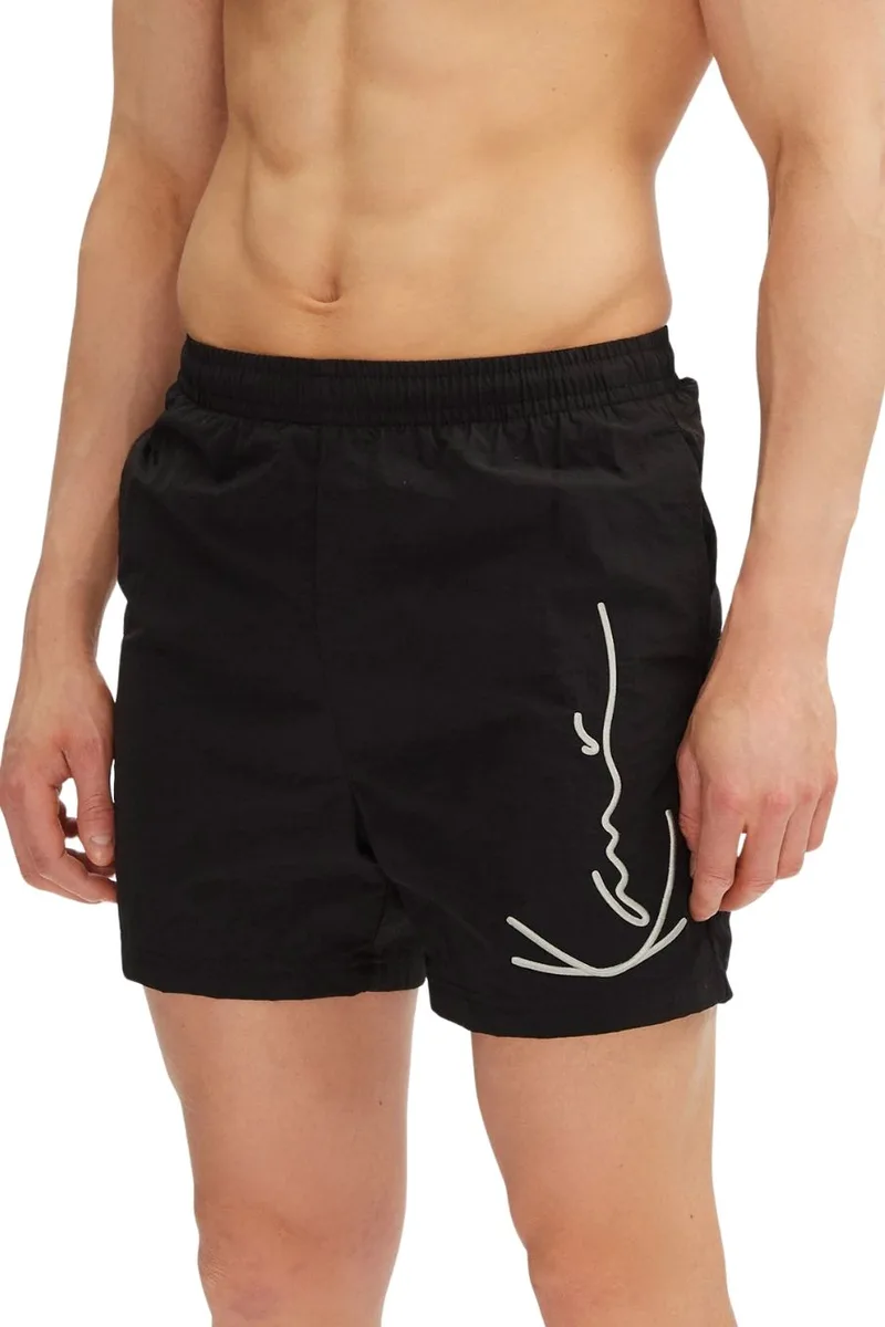 KARL KANI Μαγιό SIGNATURE SWIM SHORTS - ΜΑΥΡΟ-KM-SW011-001-01-BLACK