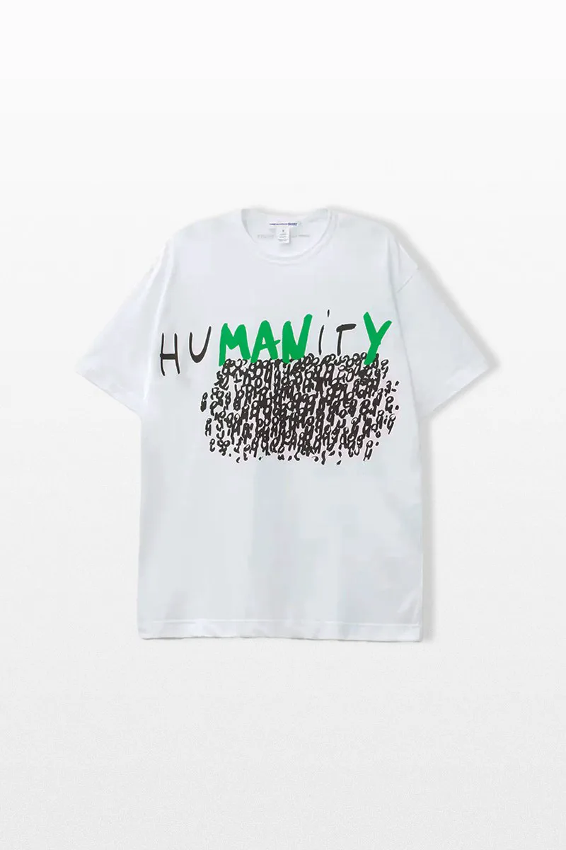 COMME DES GARÇONS SHIRT Ανδρικό Λευκό Graphic Jersey T-Shirt