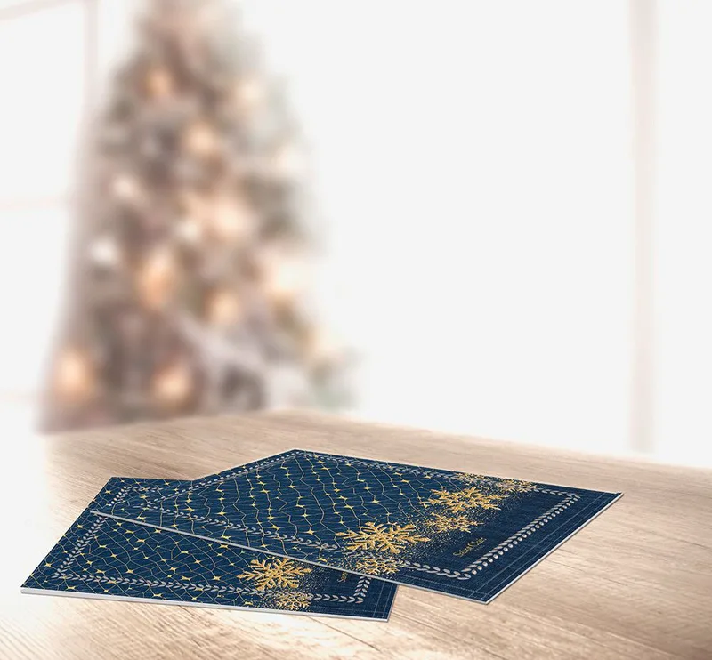 Σουπλά Χριστουγεννιάτικο 3036 BLUE laser cut 45X33