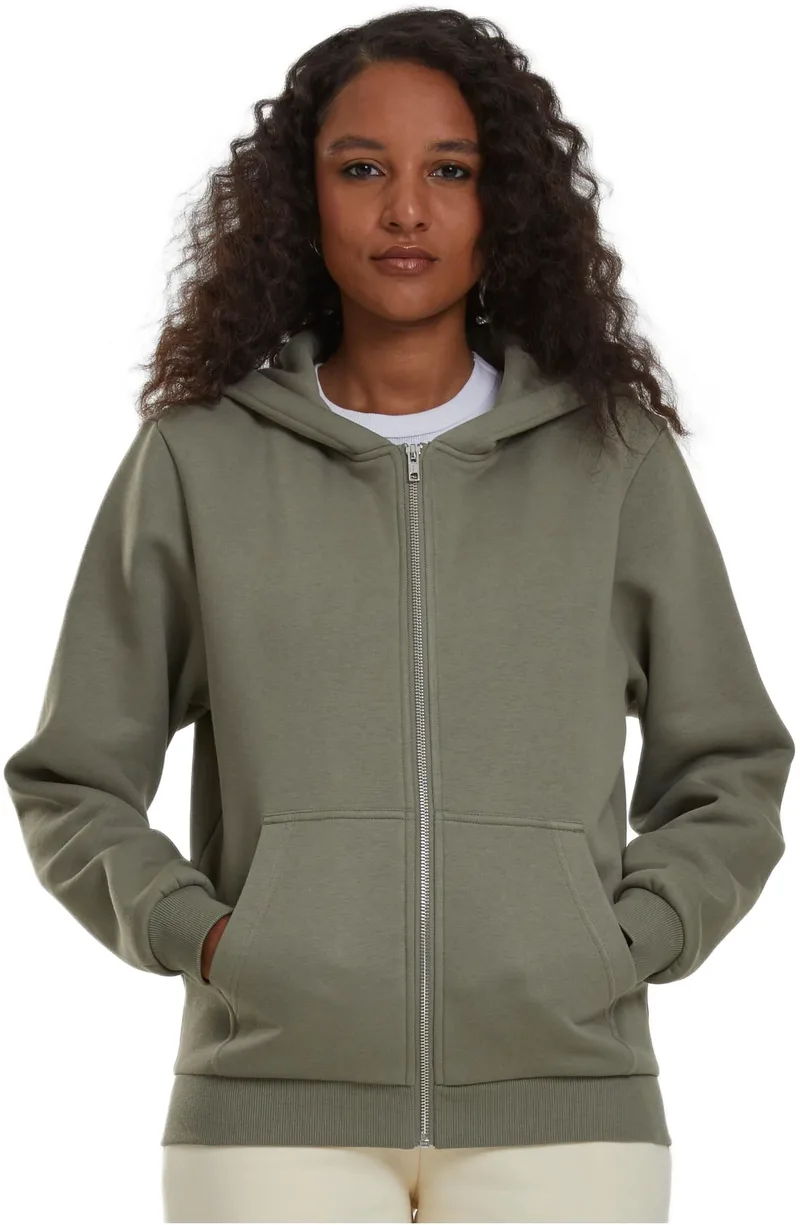 Γυναικεία Ζακέτα με Κουκούλα Fluffy Zip Hoody TB7286 Urban Classics paleolive