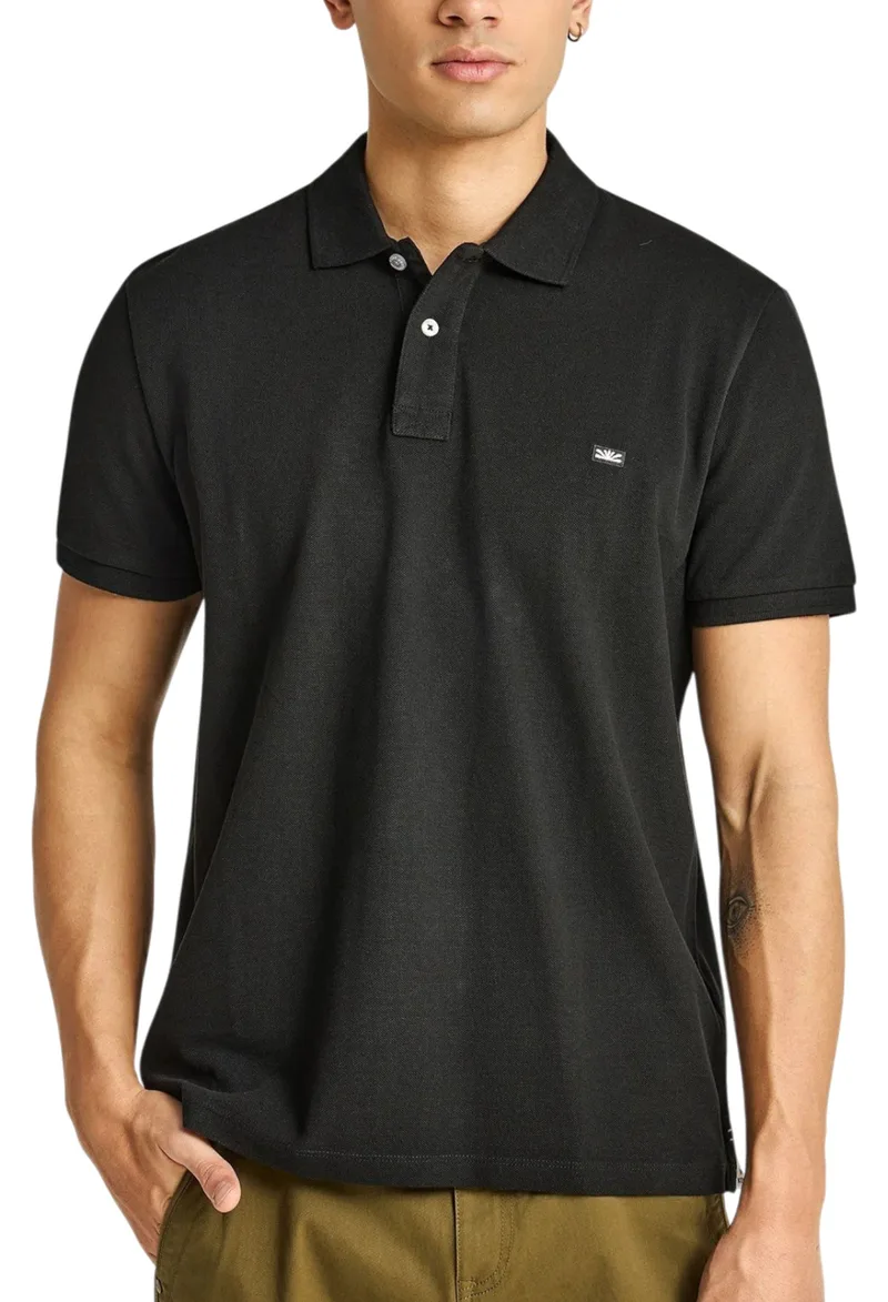Μπλούζα Polo Funky Buddha Με Διακριτικό Λογότυπο FBM013-001-11-BLACK Ανδρικό