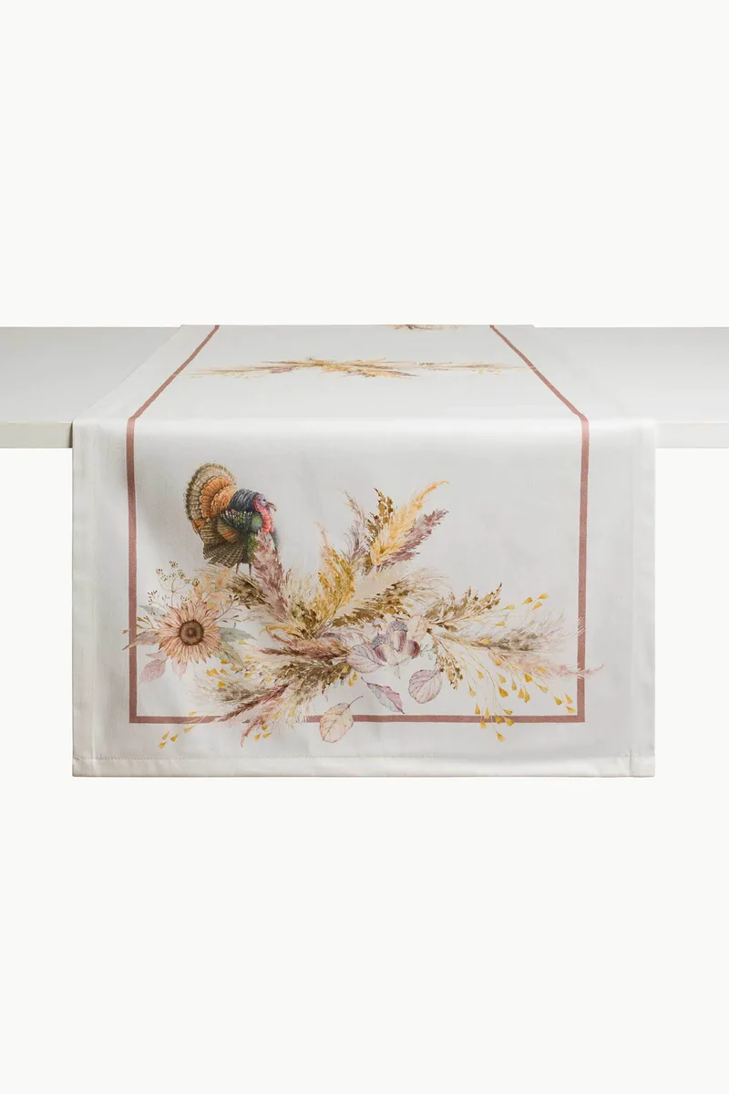 Coincasa ράνερ βαμβακερό με all-over print 50 x 150 cm - 007493434 Εκρού