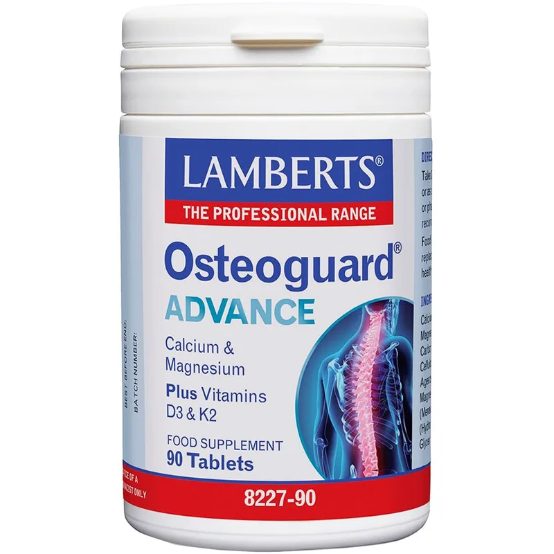 Lamberts Osteoguard Advance Συμπλήρωμα Διατροφής με Ασβέστιο, Μαγνήσιο & Βιταμίνες D3 & K2 για την Ενίσχυση & Συντήρηση των Οστών 90tabs