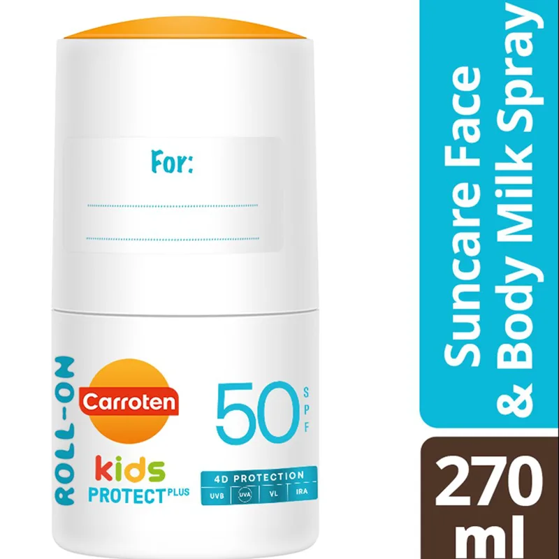 Carroten Kids Protect Plus Spf50+ Roll On Αντηλιακό Γαλάκτωμα Προσώπου & Σώματος σε Μορφή Roll On Πολύ Υψηλής Προστασίας για Παιδιά Άνω των 3 Ετών 50ml